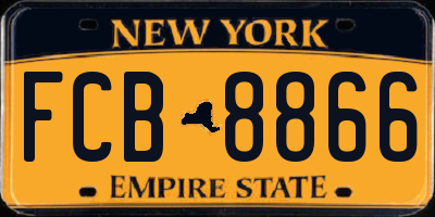 NY license plate FCB8866