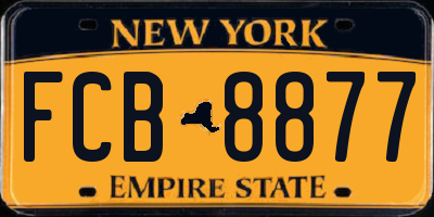 NY license plate FCB8877