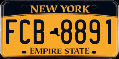 NY license plate FCB8891