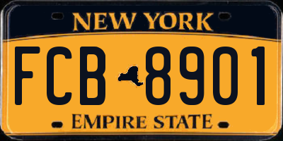 NY license plate FCB8901