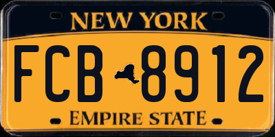 NY license plate FCB8912