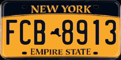 NY license plate FCB8913