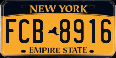 NY license plate FCB8916