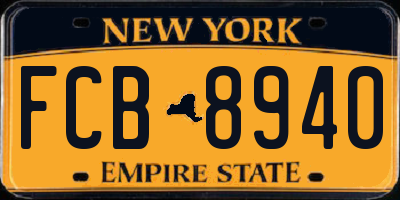 NY license plate FCB8940