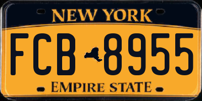 NY license plate FCB8955