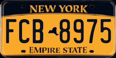 NY license plate FCB8975