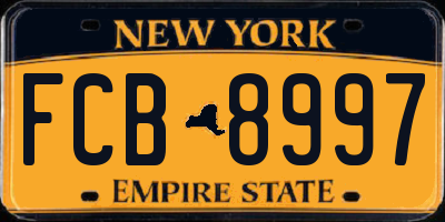 NY license plate FCB8997