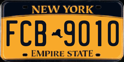 NY license plate FCB9010