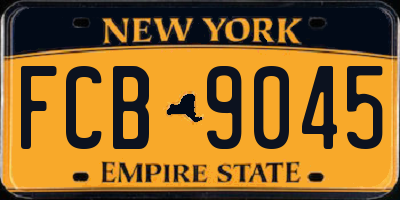 NY license plate FCB9045