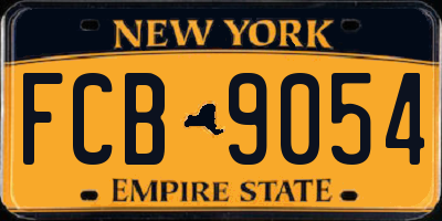 NY license plate FCB9054
