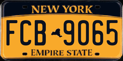 NY license plate FCB9065