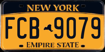 NY license plate FCB9079