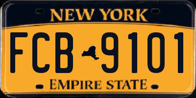 NY license plate FCB9101