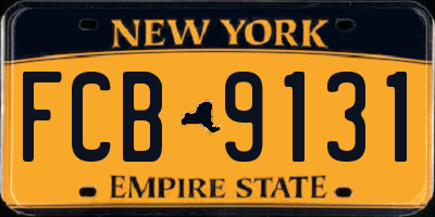 NY license plate FCB9131