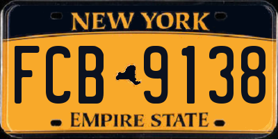 NY license plate FCB9138