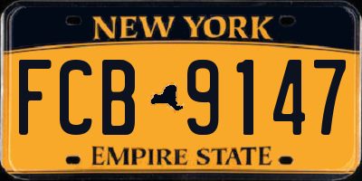 NY license plate FCB9147