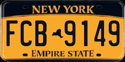 NY license plate FCB9149