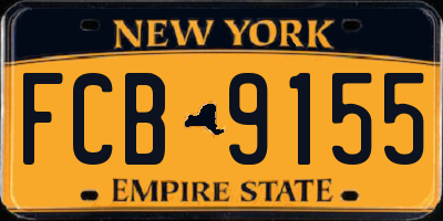 NY license plate FCB9155