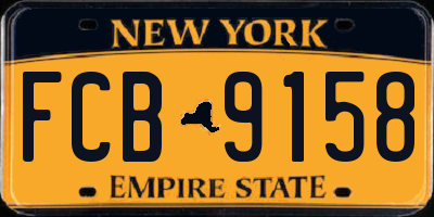 NY license plate FCB9158