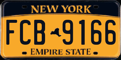 NY license plate FCB9166