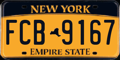 NY license plate FCB9167