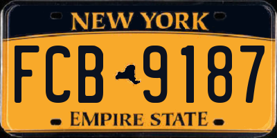 NY license plate FCB9187