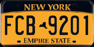 NY license plate FCB9201