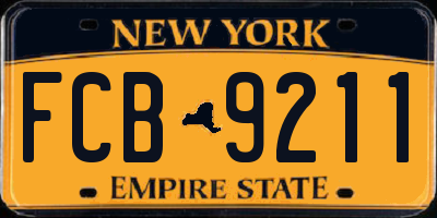NY license plate FCB9211