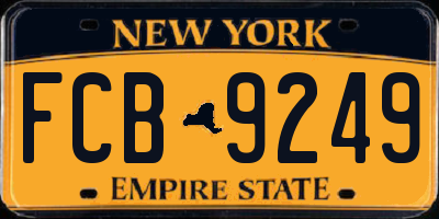 NY license plate FCB9249