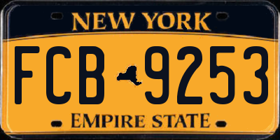 NY license plate FCB9253