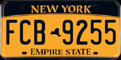 NY license plate FCB9255