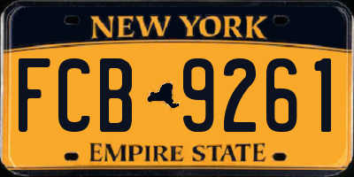 NY license plate FCB9261
