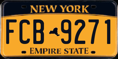 NY license plate FCB9271