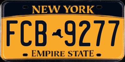 NY license plate FCB9277