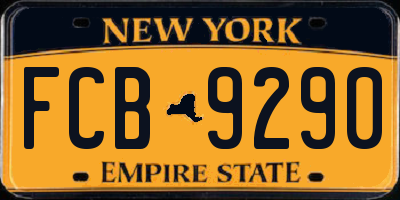 NY license plate FCB9290