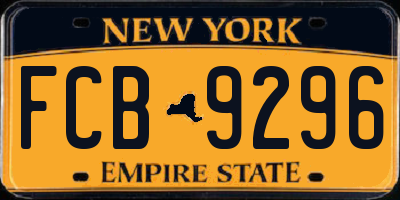 NY license plate FCB9296