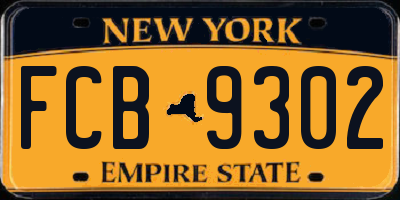 NY license plate FCB9302