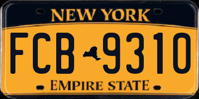 NY license plate FCB9310