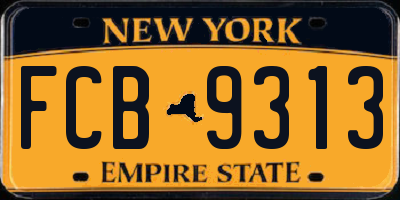 NY license plate FCB9313