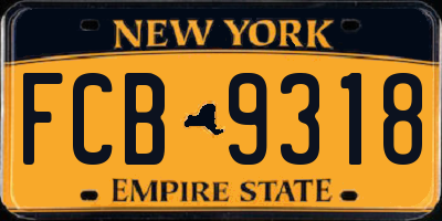 NY license plate FCB9318