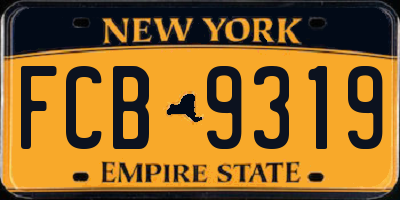 NY license plate FCB9319