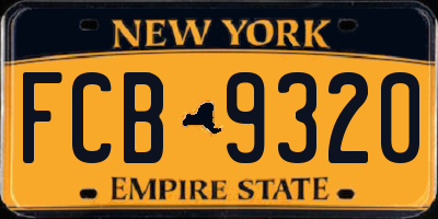 NY license plate FCB9320