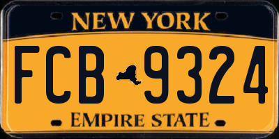 NY license plate FCB9324
