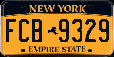 NY license plate FCB9329