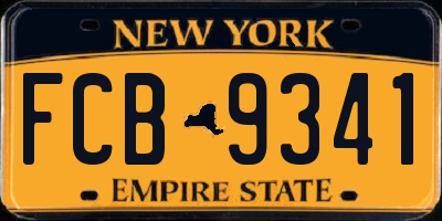 NY license plate FCB9341