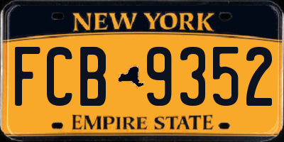 NY license plate FCB9352