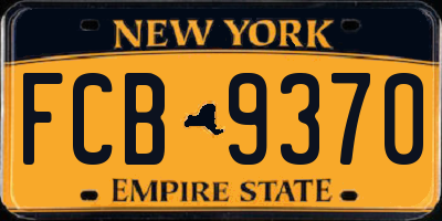 NY license plate FCB9370