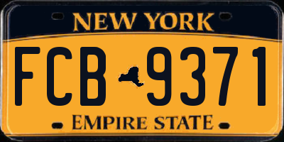 NY license plate FCB9371