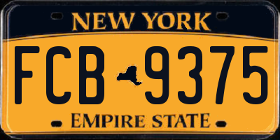 NY license plate FCB9375