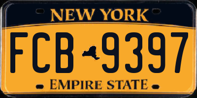 NY license plate FCB9397